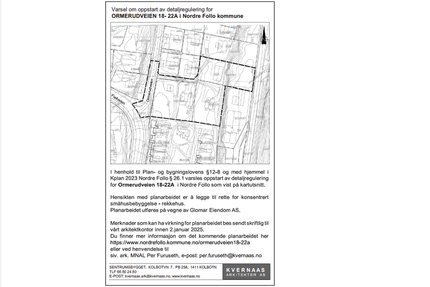 Ormerudveien 18 22 A Regulering Annonse
